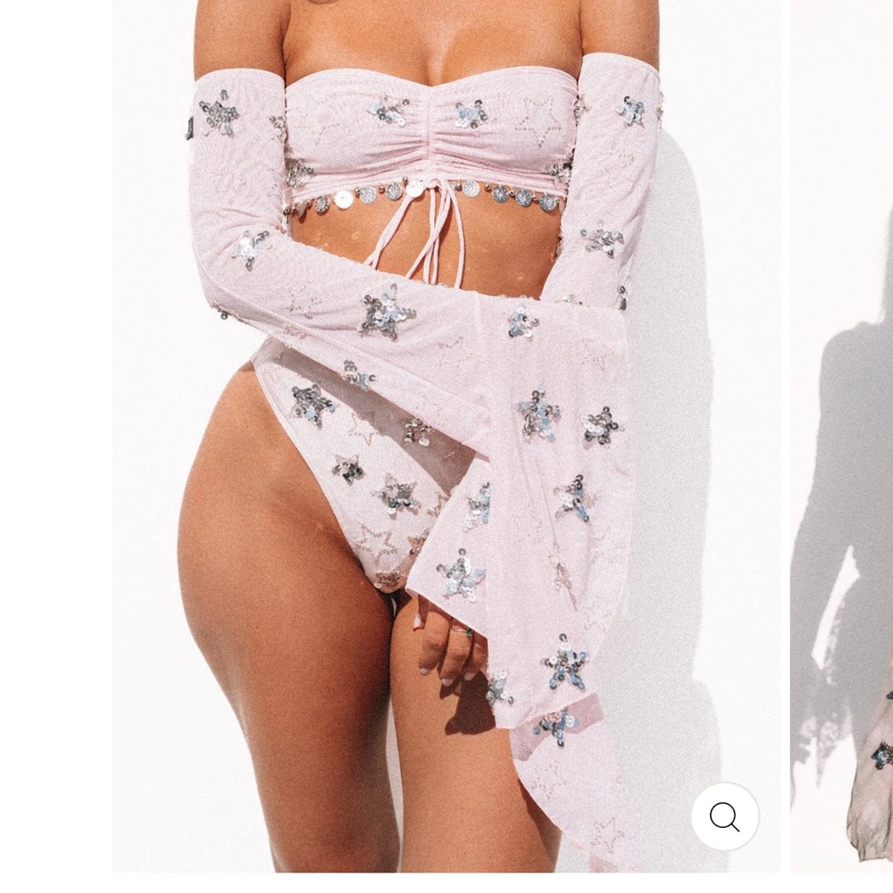 Pink Sequin arm warmers